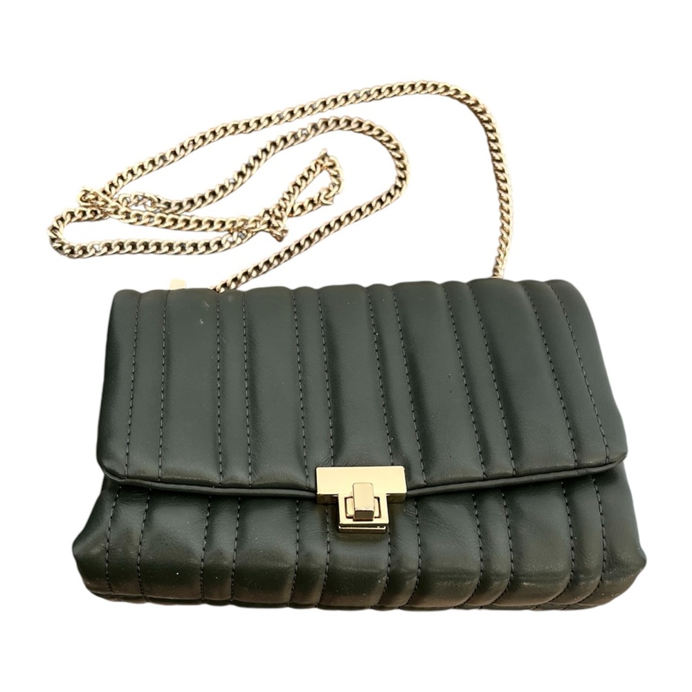 Zara green quilted small Chain crossbody purse
